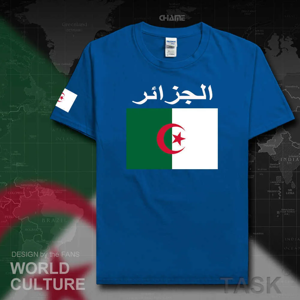 アルジェリア共和国アルジェリアンイスラム教DzaメンズTシャツJerseys NationチームTシャツ綿Tシャツスポーツ服Tees Dzayer X0621