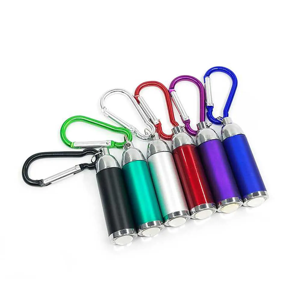 Coloré super lumineux mini portable LED Camping lampe de poche en aluminium Keychain KeyRing LED Lumière de la Défense de l'autodéfense