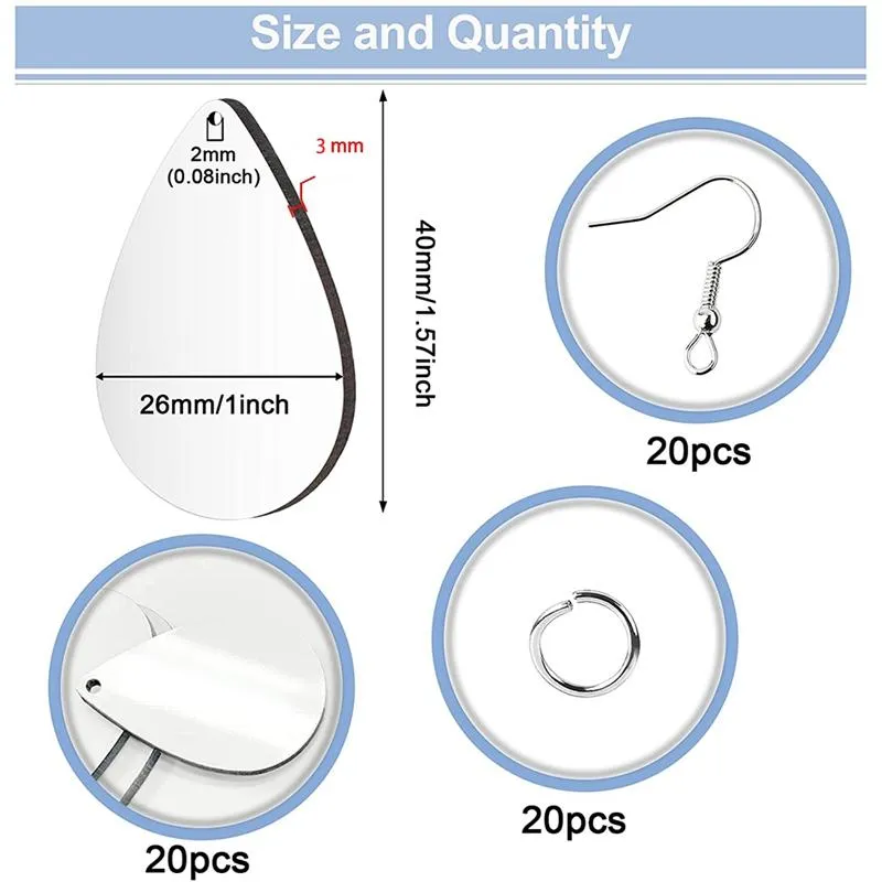 Брелки для сублимации, пустые серьги, незавершенная каплевидная подвеска с термопереносной печатью для изготовления ювелирных изделий своими руками213J