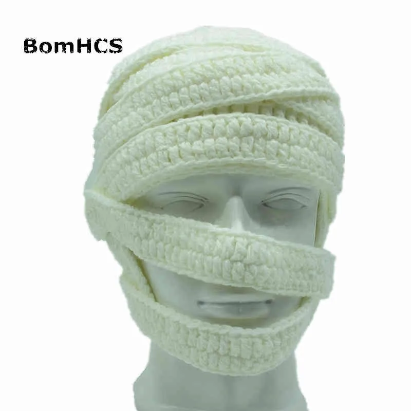 BomHCS Novetly Cool Zombie Masque Bonnet Bandage 100% Tricoté À La Main Drôle Chapeau Cap 220210
