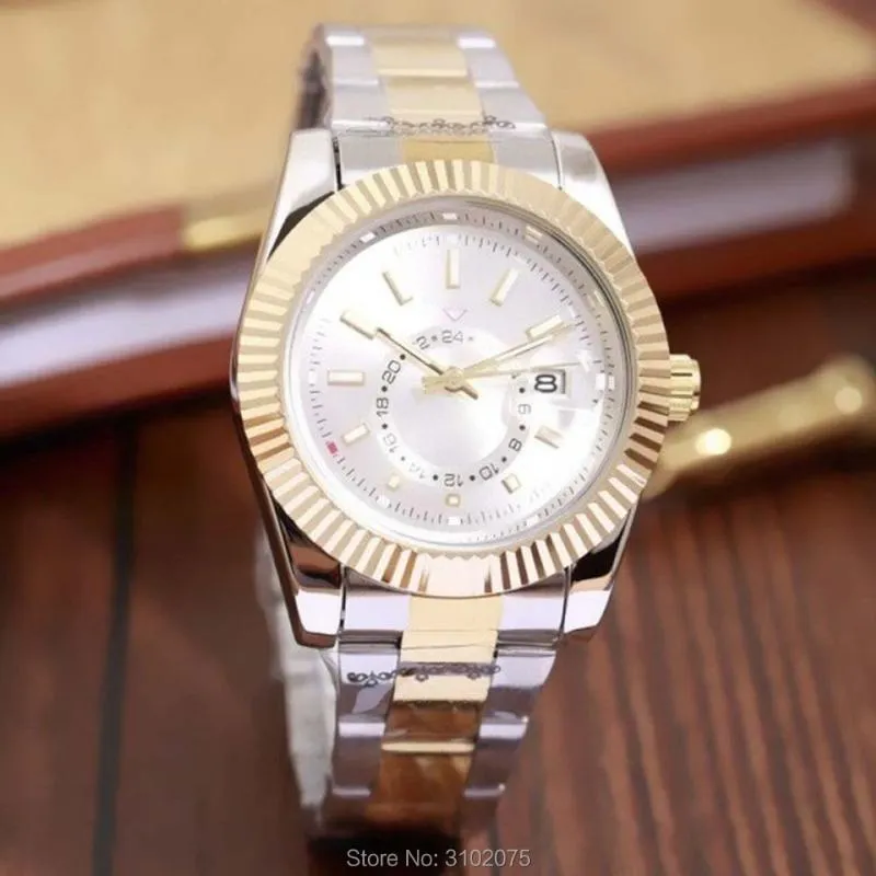 Роскошные часы 2021, лучший бренд, модные часы Sky-Watch, мужские кварцевые золотые ролевые мужские наручные часы, водонепроницаемые наручные часы 30 м, 294s