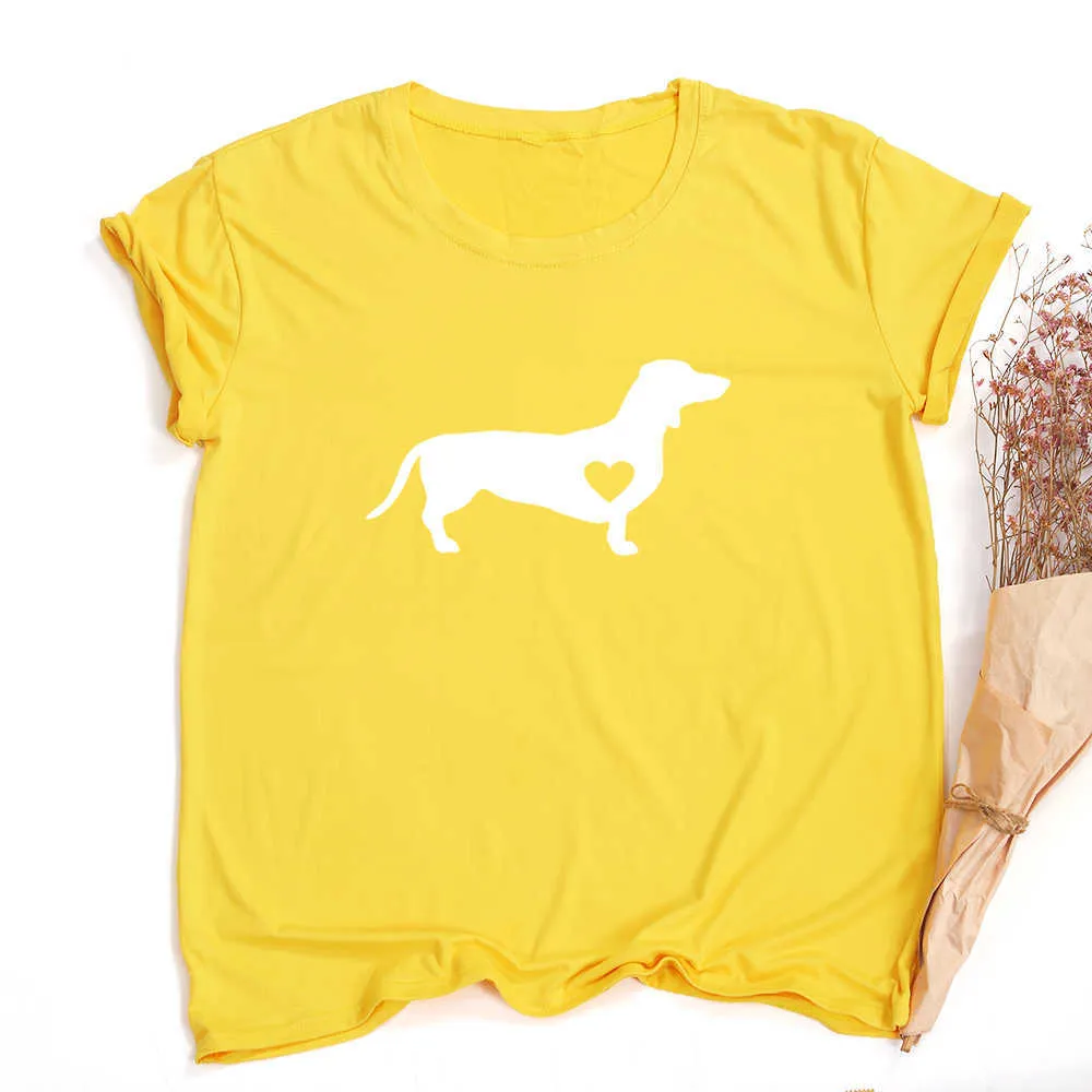 Jamnik Dog Drukuj Kobiety T-shirt Dog Mama Życie Streetwear Tumblr Kobiet Przyczynowe Trójniki Graficzne Harajuku Topy Estetyczne Camisetas X0628