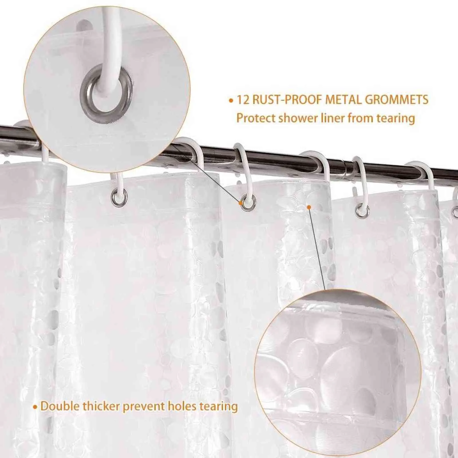 3d eva mode semi-transparent vattentät dusch gardin kullerstensmönster dusch gardiner för badrum hem el 211116
