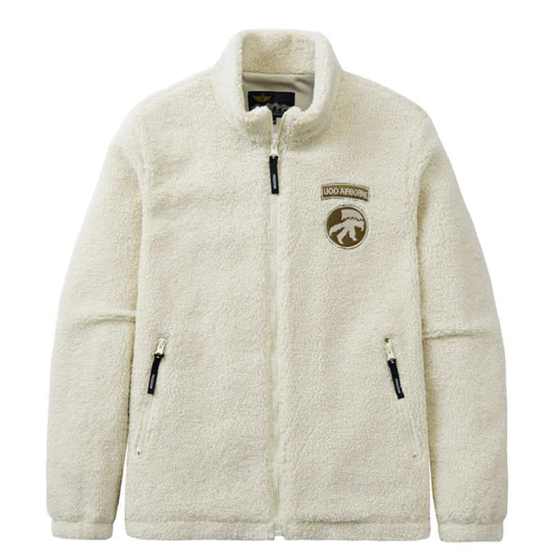 UAICESTAR Winter Fleece Embroidery Jacket Men Coat Spring Lamb Wool Coats Fashion Casual Warm Slim 's Jackets 210811