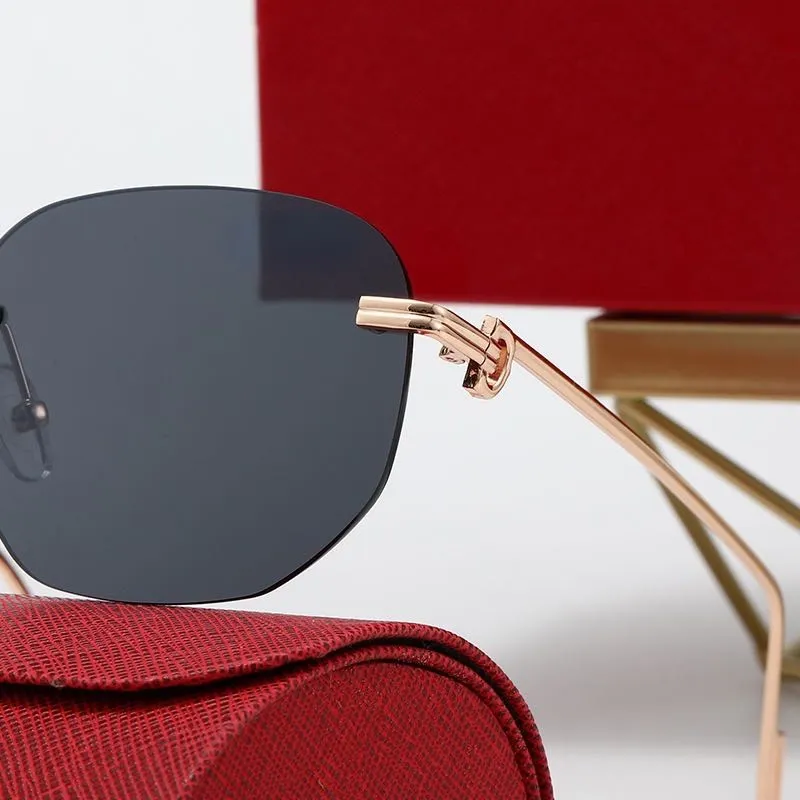 Neue modische randlose Sonnenbrille aus Metall, europäische und amerikanische klassische Damenbrillen