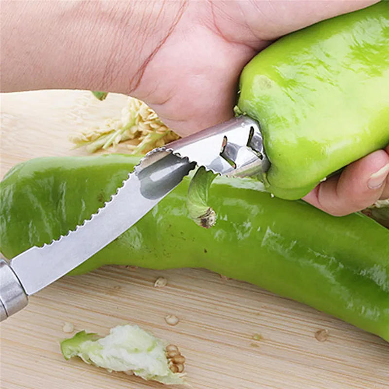Acier inoxydable Fruit Seed Core Remover Pear Corer Seeder Slicer Knife Cuisine Gadgets Fruits Légumes Outils