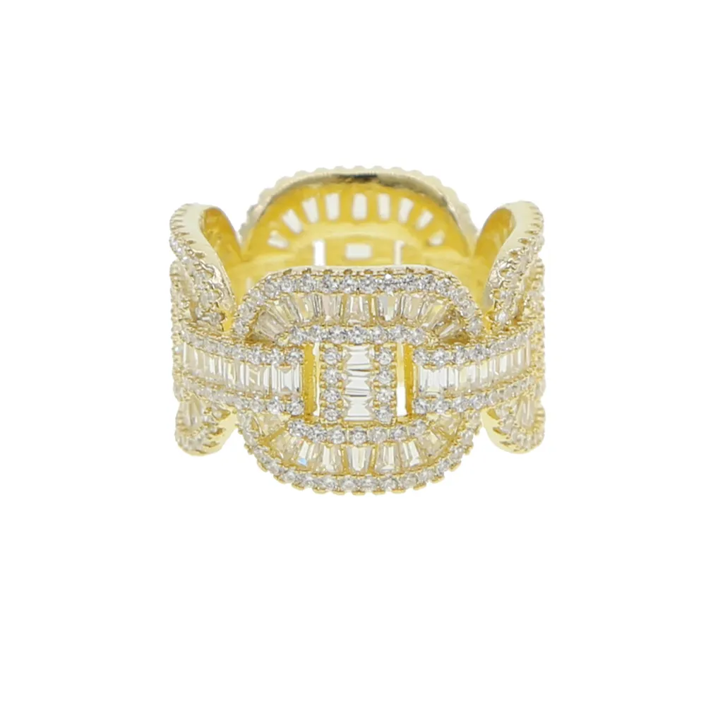 2021 di alta qualità 5A Cubic Zirconia ghiacciato Bling Baguette fidanzamento completo CZ Eternity Band Ring le donne Gioielli unici ghiacciati9867235