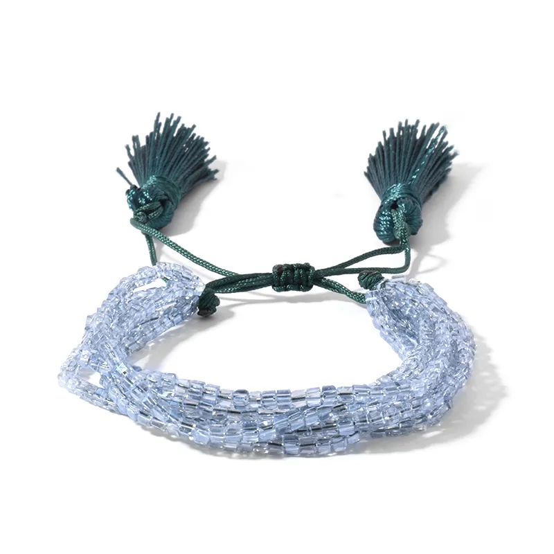 Rttooas MIYUKI Turkish Evil Eye Bracelets Women Pulseras Mujer Moda 2020 Handmade Loom Bead Bracelet Crystal Tassel Jewelry