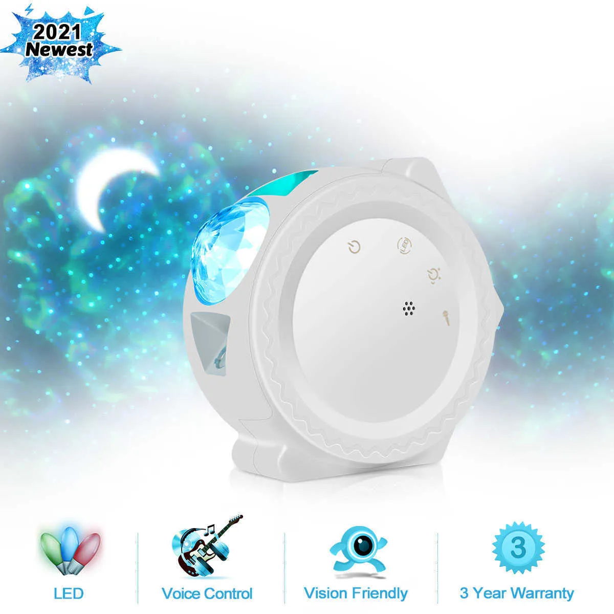 Star Night Light Projector Starry Sky Moon Projector Galaxy Ocean Nebula Лампа 6 цветов 360 градусов вращение ночной лампы для детей Y0910