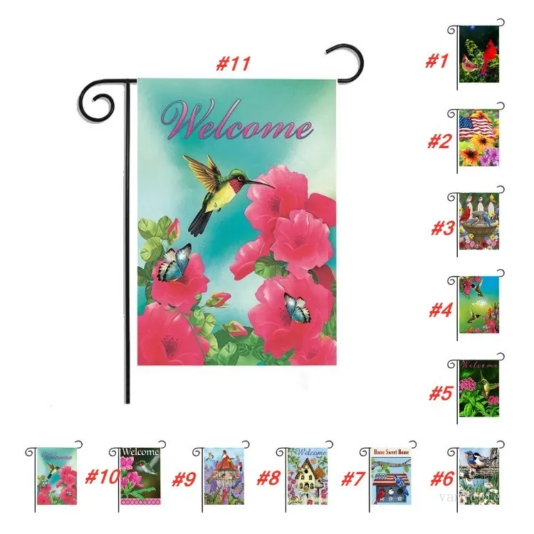 Printemps Jardin Drapeau Américain En Plein Air Jardin Animal Drapeau 30 * 45cm lin Bannière Drapeaux Articles De Fête 11style T2I51987