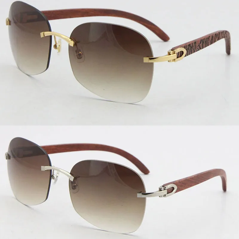 Cała sprzedaż T8100905 Wysokiej jakości drewniane okulary przeciwsłoneczne drewniane drewniane drewniane krawędź 18 -karowe złote szklanki Uv400 obiektywu i kobiety 2719