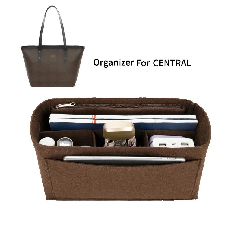 Cosmetic Bags & Cases Felt Purse Bag Organizer Insert With Zipper Women Makeup Cosmetics Tote Shaper Fit For Central272j