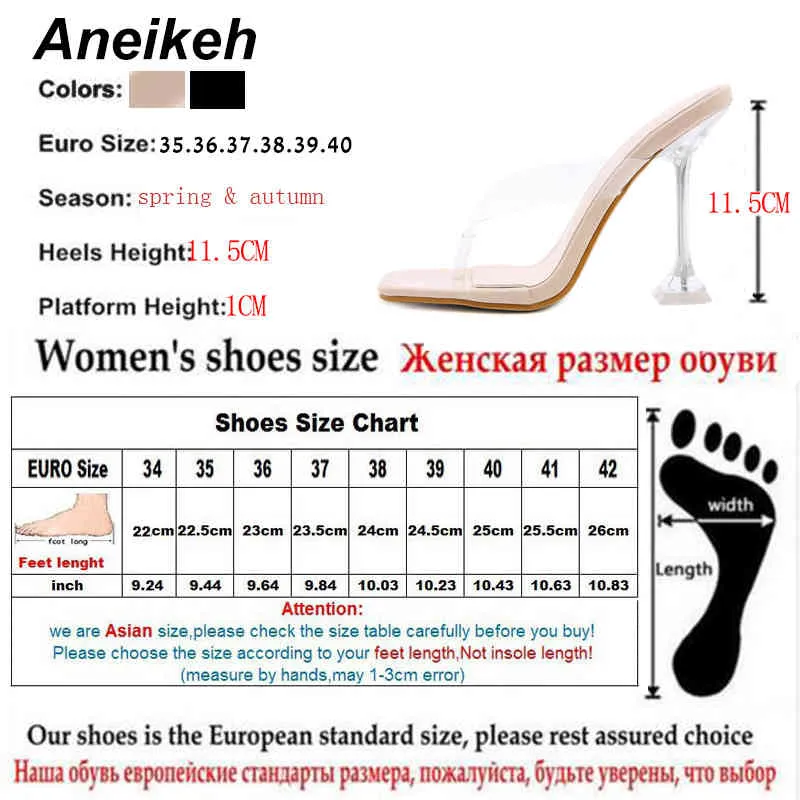 Sommer High Heels Frauen Schuhe Hausschuhe Rutschen PVC Flache Mode Prägnant Außerhalb Karree Solide Zapatos De Muje 210507