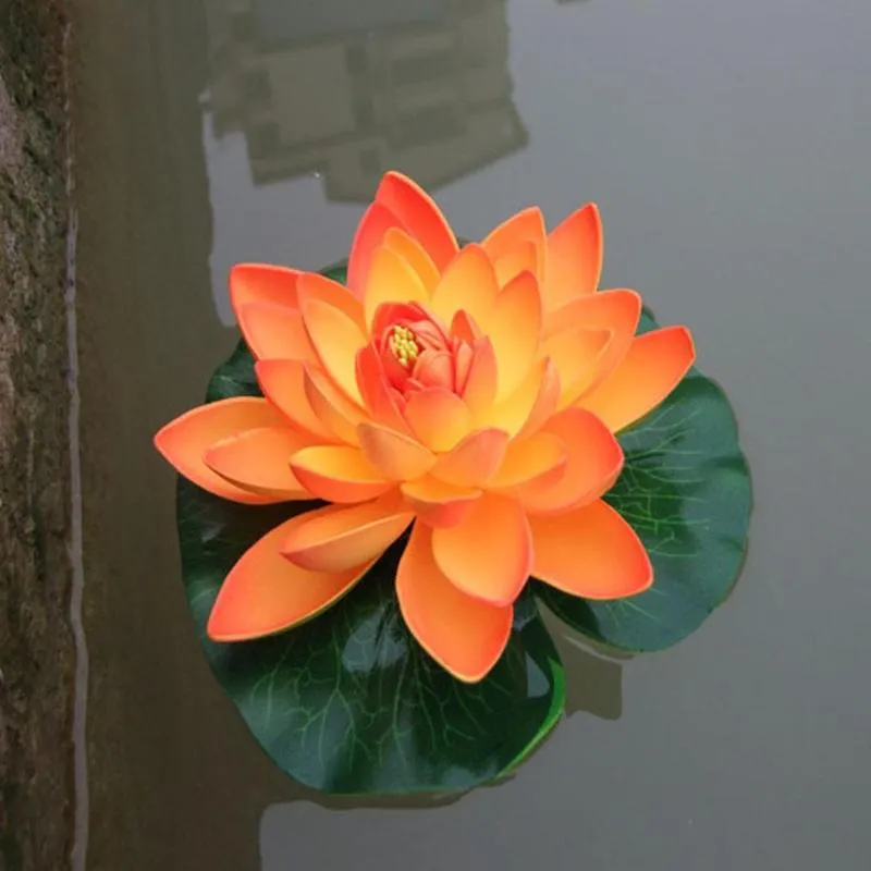 Decorative Flowers & Wreaths 18cm Floating Lotus Artificial Flower Wedding Home Party Decorations DIY Water Lily Mariage Fake Plan257H