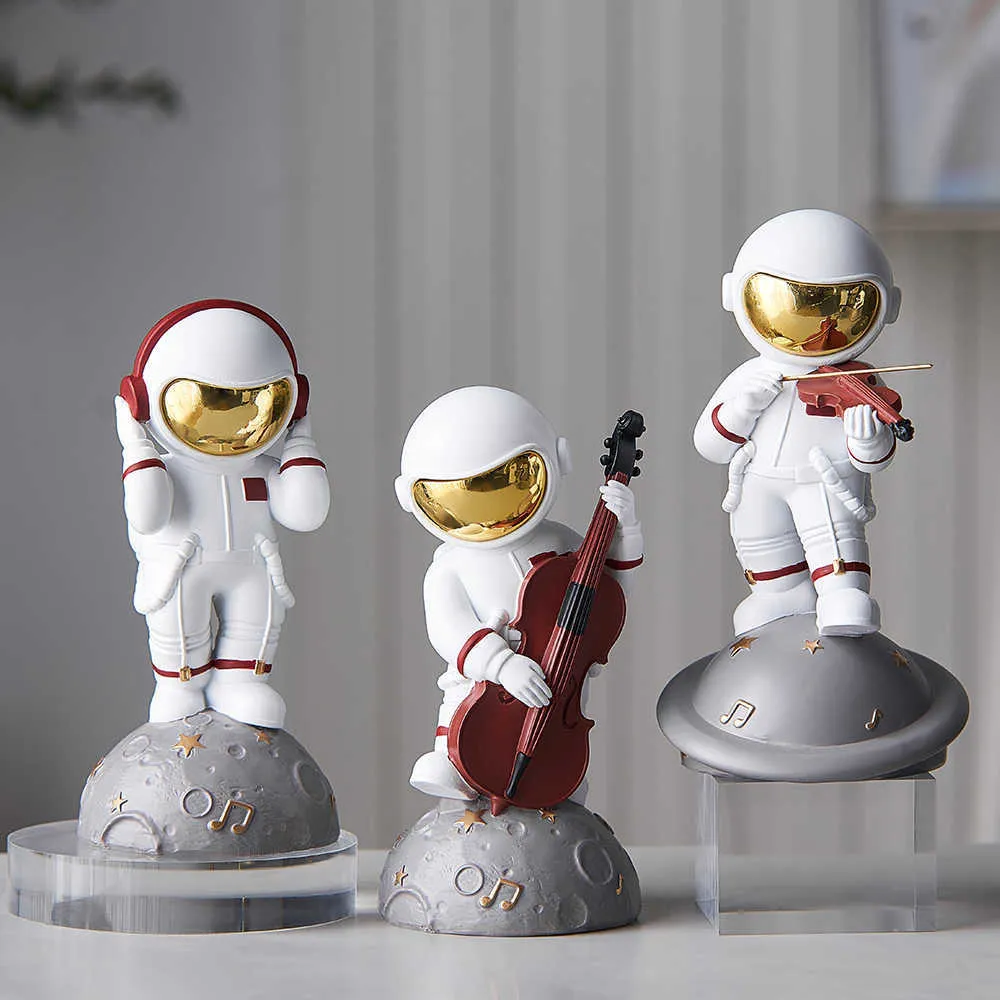 Mini acessórios de jardim decoração para casa personagem resina halloween astronauta estatuetas sala estar espaço homem decoração natal 21199s