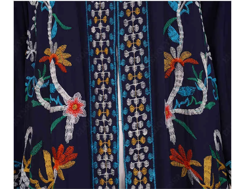Maillots de bain Cover-ups Bohème imprimé long kimono coton ouvert devant femmes plus taille plage porter maillot de bain couvrir Q1146 210420