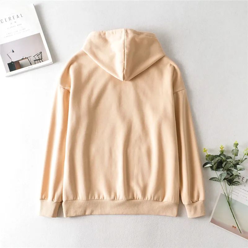 BLSQR Causal Violet Short Women Fleece Sweatshirt Long Sleeve Autumn Oversized Hoodies Top Loose Female Shirt Pull Femme 210430