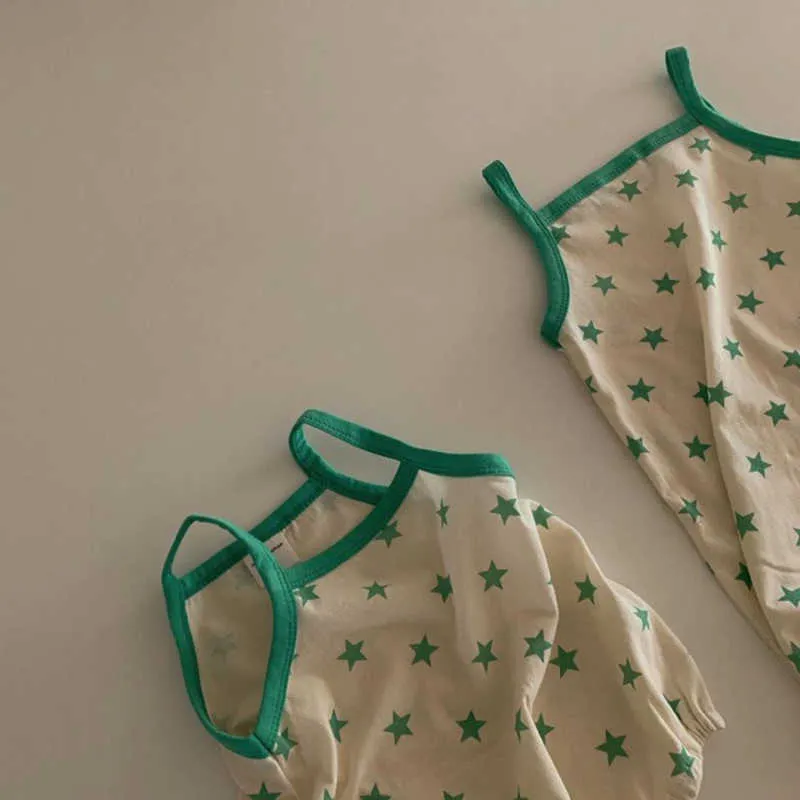 Bear Leader Baby Summer Bodysuits Style Born Baby Boy Girls Sling Vest Jumpsuits Casual Polka Dot Rompers för 0-2Y 210708