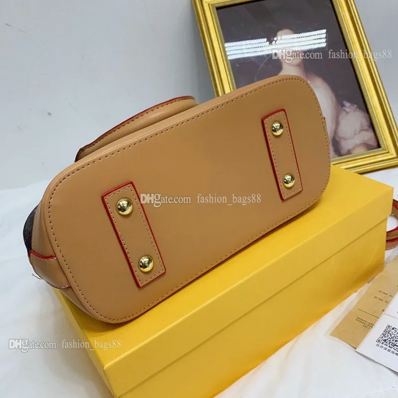 고전적인 alma bb 오래 된 꽃 갈색 바둑판 크로스 바디 메신저 가방 패션 어깨 클러치 핸드백 럭셔리 쉘 가방 디자이너