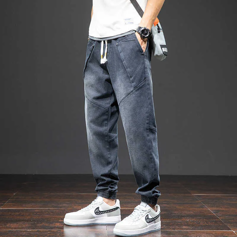 Primavera Estate Jeans larghi alla caviglia Uomo Streetwear Jogger Denim Harem Pants Plus Size 6XL 7XL 8XL 210723