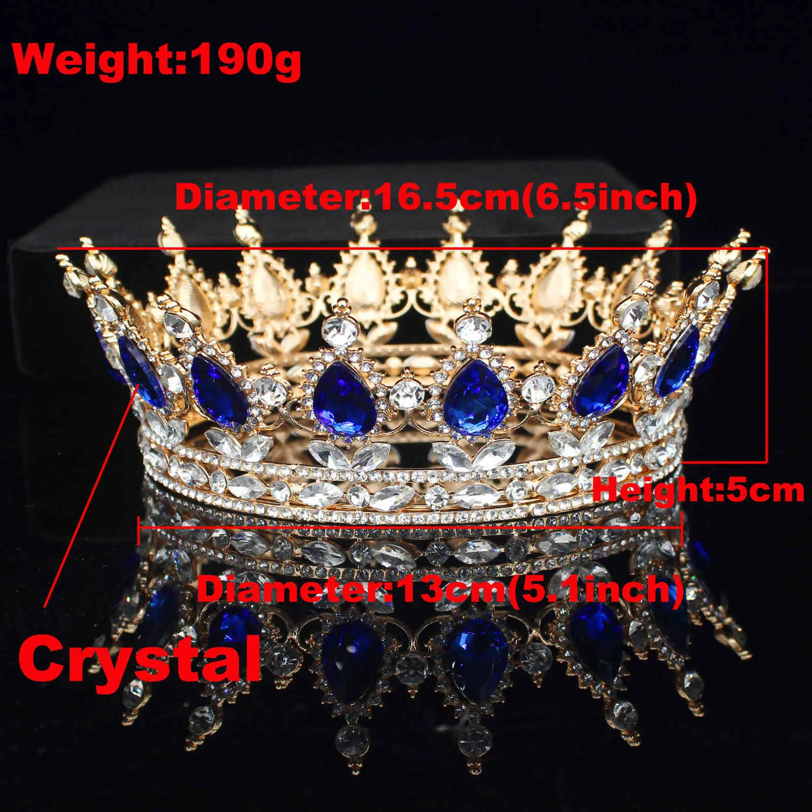 Koningin Koning Tiara's en Kronen Bridal Vrouwen Rose Goud Kleur Crystal Hoofddeksel Diadeem Bruid Bruiloft Haar Sieraden Accessoires H0827328m
