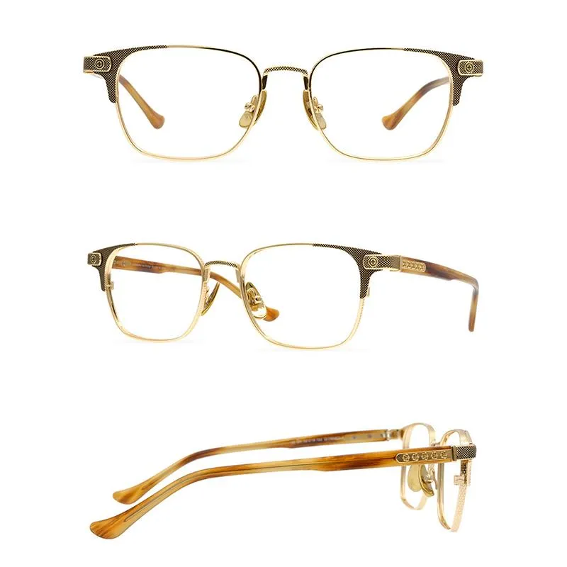 Montature occhiali da sole alla moda Belight Optical Men Japan Design Vintage Square Retro Titanium con montatura occhiali in acetato Precription 320q