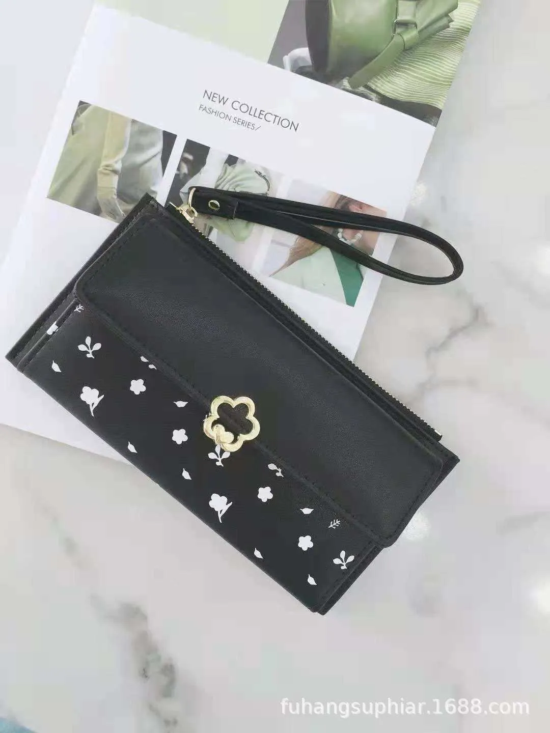 Wallets 2021 Women`s Wallet Fashion Printing Long Zipper Mobile Phone Korean Multi Card Change Summer Hand Bag
