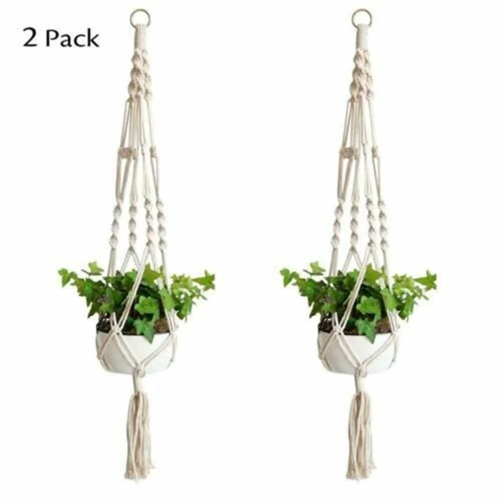 2 pacote de 41 polegadas de 41 polegadas de plantas de jardim artesanais penduradas cabidador de planta de planta de decoração de decoração de casas de cesta de cesta 2106151220948