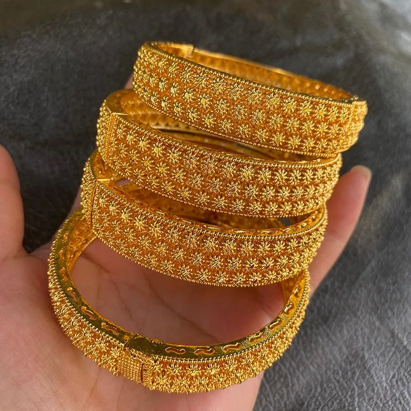 Bracelet Dubaï Bracles pour les femmes Gold Couleur Islam Middle East 24K Bracelets éthiopiens Bijoux de mariage Cadeaux africains 3292