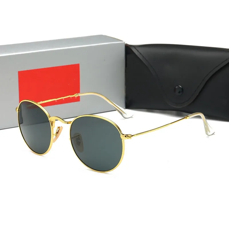 Klasyczne okrągłe okulary przeciwsłoneczne projekt marki Uv400 okulary metal złota rama okularów słonecznych mężczyzn Męskie lustro okulary przeciwsłoneczne Polaroid szklane soczewki 292i