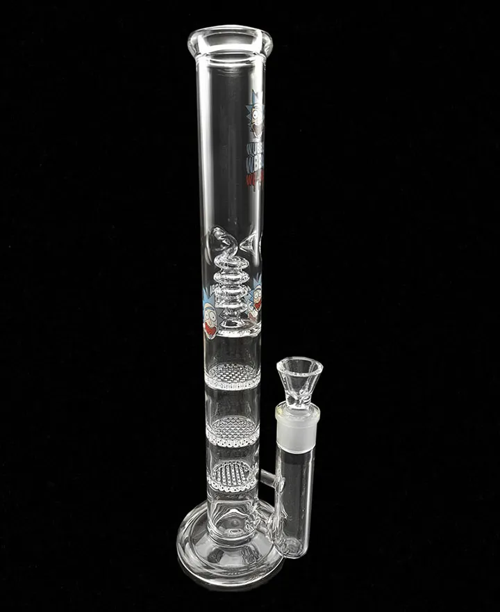 Bong Birdcage Perc Hoge 12.5inch Pijp 3 Layer Filter Honingraat Percolator Bongs Glas Waskolf Waterpijp 18.8MM gezamenlijke zeusart winkel