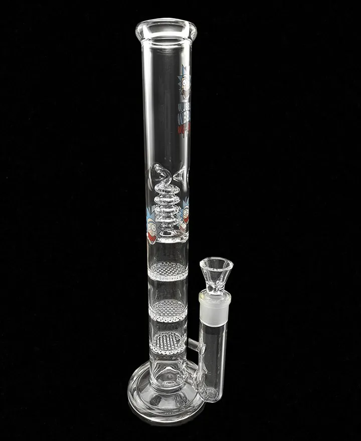Bongo de vidro pente triplo cachimbos de água Dab plataformas de petróleo bongos de vidro gaiola coletor de cinzas coador para fumar junta de 18,8 mm cheechshop