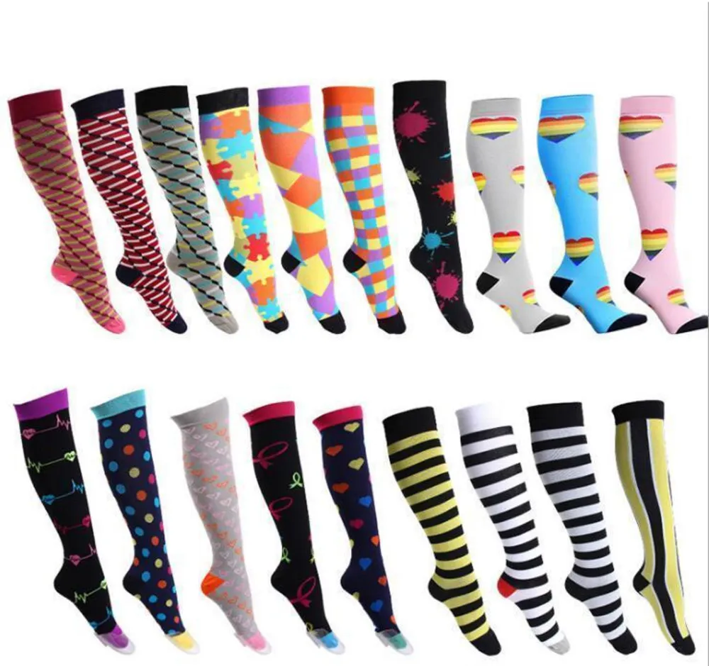 Professional Compression Socks Sports Stretch Socks Breathable Travel Activities Fit for Nurses Shin Splints Flight Travel Sports