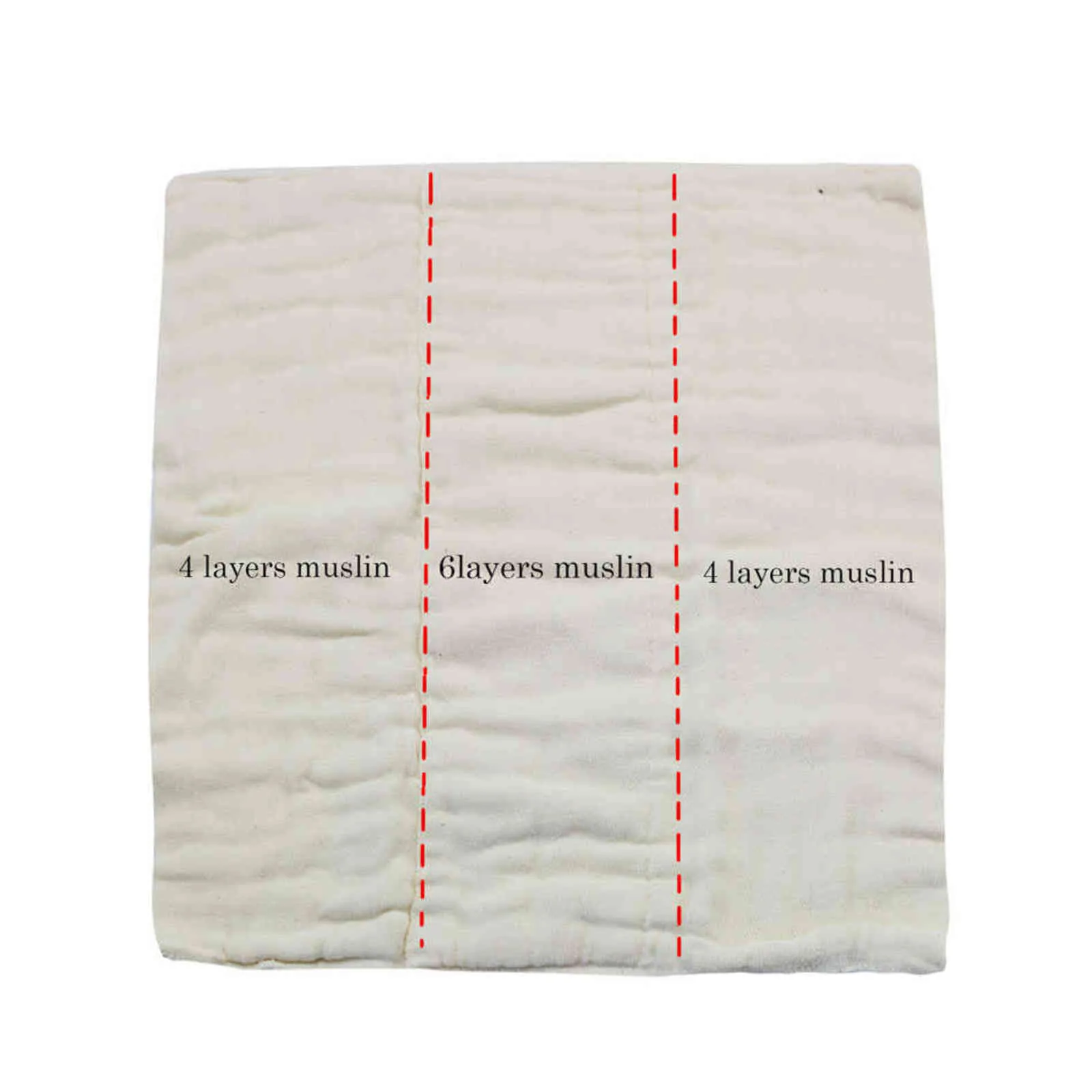 Elinfant 6 peças / lote 100% de algodão não branqueado macio para suavidade e absorvência rápida bebê prefold pano fralda inserção 211028