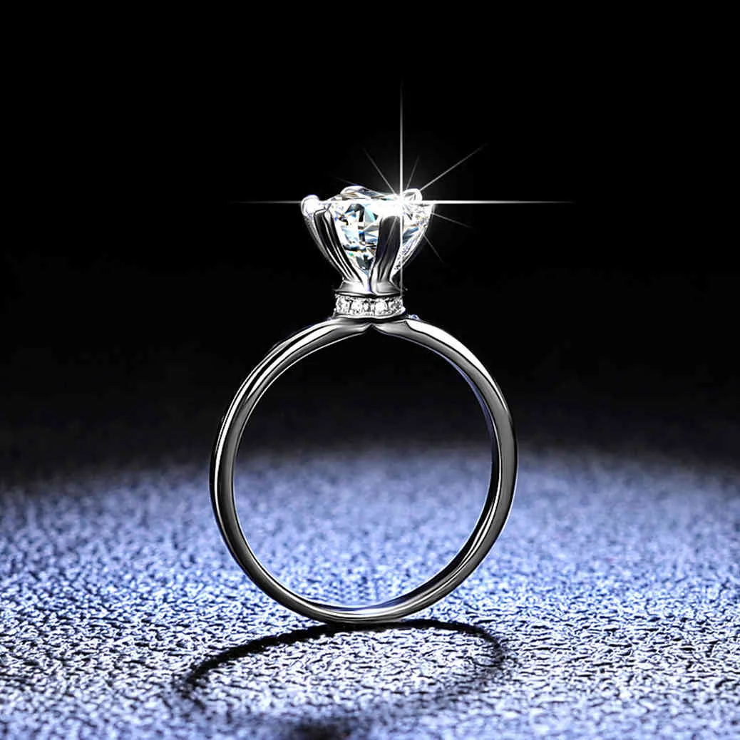 VVS1 – bagues de fiançailles en argent Sterling 925 pour femmes, Moissanite, diamant de laboratoire, avec broche en cœur, bijoux fins