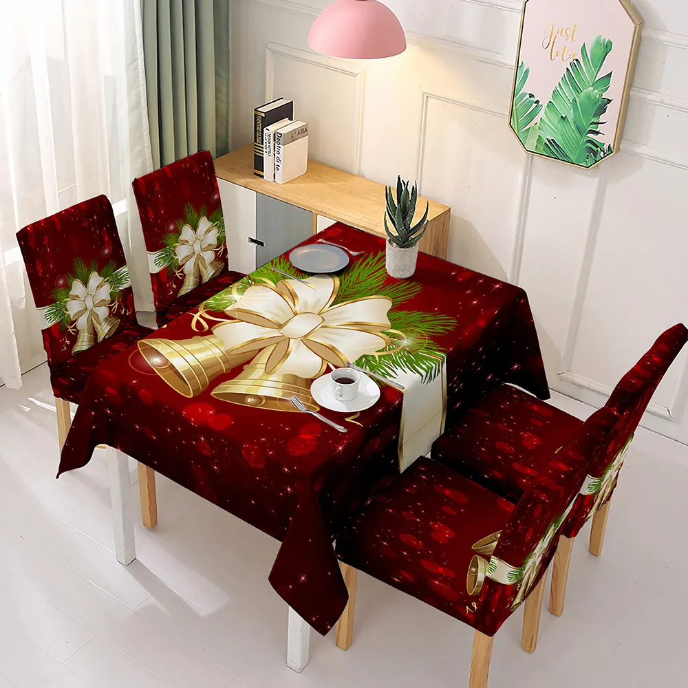 Christmas Table cloth Chair Covers Decoration Elastic Conjoined Absorbing Tablecloth