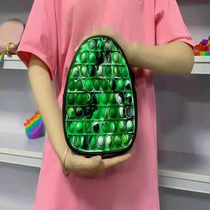 Sensory Fidget Popet Bubble Bag Kids Adult Backpack Rainbow Tie Dye Push Bubbles Board Game Toys Sports Purses Shoulder Bags Handbag Tote Christmas Gift H93RB7N