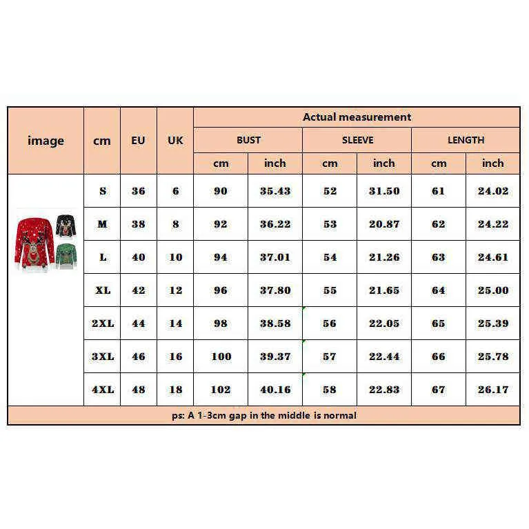 Женщины уродливые Рождественские свитер олень печатают теплый вязаный с длинным рукавом свитер джемпер топы o-шеи повседневные блузка рождественский день свитер Y1118