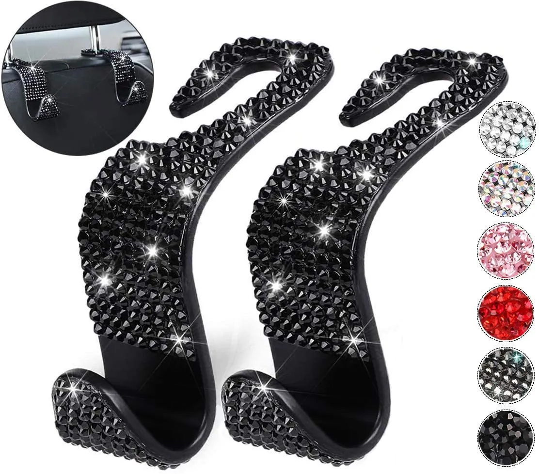 Nuovo gancio seggiolino auto Cappotto automatico posteriore Supporto poggiatesta universale Supporto riporre strass Bling Gancio Accessori interni auto