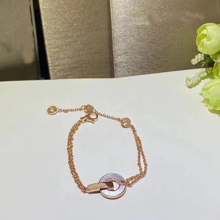 Bracelets de luxe en diamant unique pour femmes, disque de charme, pièce de monnaie en cuivre, bracelet réglable avec emballage exquis, boîte cadeau 327D