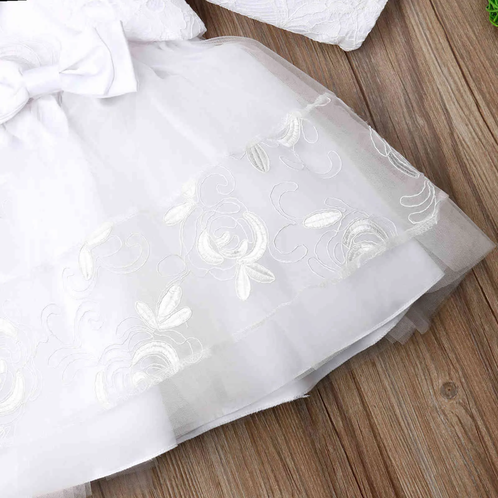 Bebé vestido flor menina vestido laço bebê princesa concurso festa dama de honra vestidos tamanho 0-18m g1129