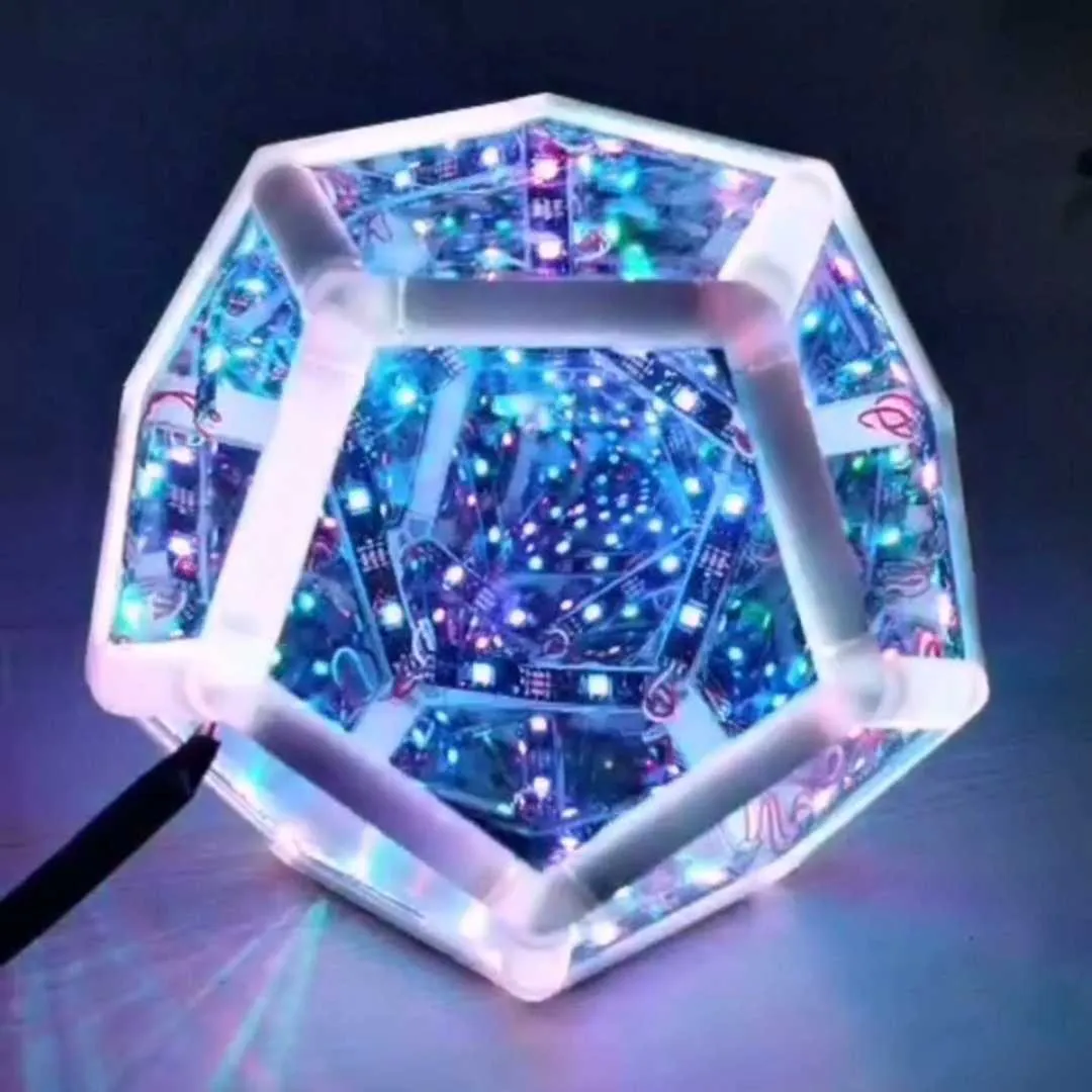 The Trap orb diy led إنفينيتي dodecahedron عيد الميلاد هالوين الديكور أدى إنفينيتي مرآة الإبداعية كول الفن أضواء الليل h0922