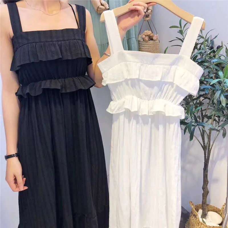 Spring/Summer Women Korea Elegant Sweet Temperament Off-the-shoulder pleated lotus leaf edge loose-fitting women's dress 210615