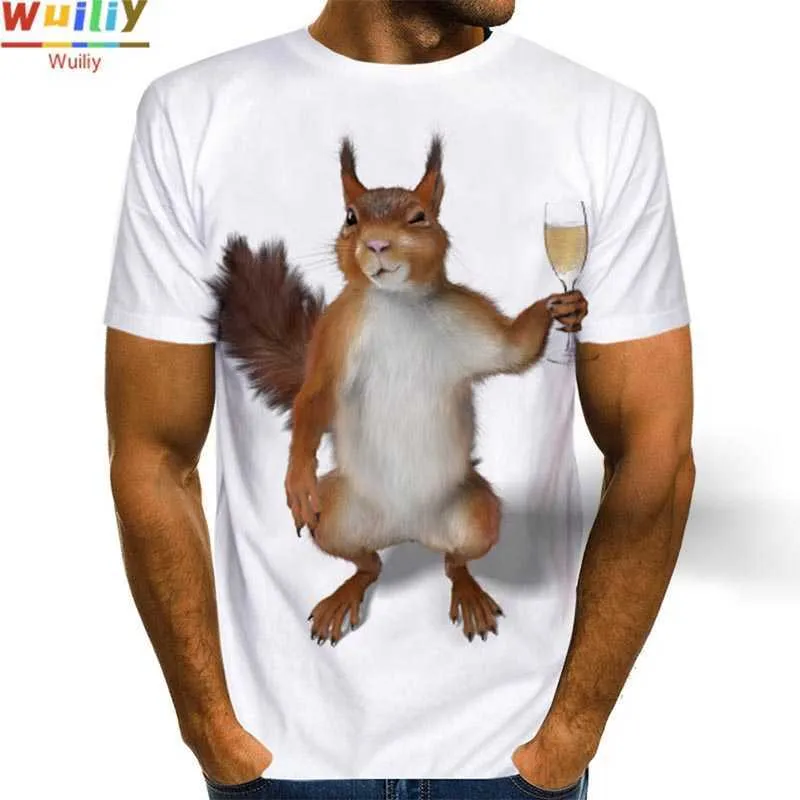 Camiseta de ardilla para hombre, camisetas gráficas con estampado de animales en 3D, camisetas con patrón encantador para hombres/mujeres, camiseta bonita con cara de cachorro, camiseta divertida para mascotas 210714