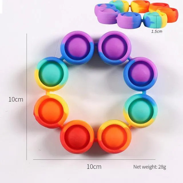 Fidget Reliver Giocattoli antistress Braccialetto arcobaleno Bubble It Antistress Bambini adulti Sensoriale alleviare l'autismo Giocattoli di decompressione Favore di partito