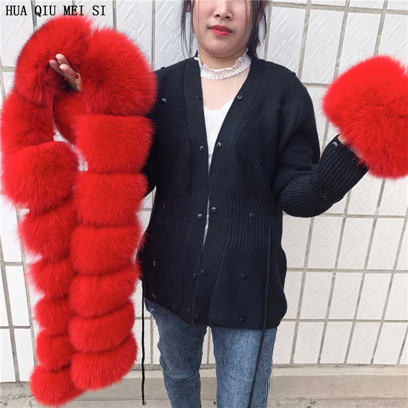 Fur Sertigan Real Coat Natural Knitted Swetry S Racoon Kamizelka Kobiety 211019