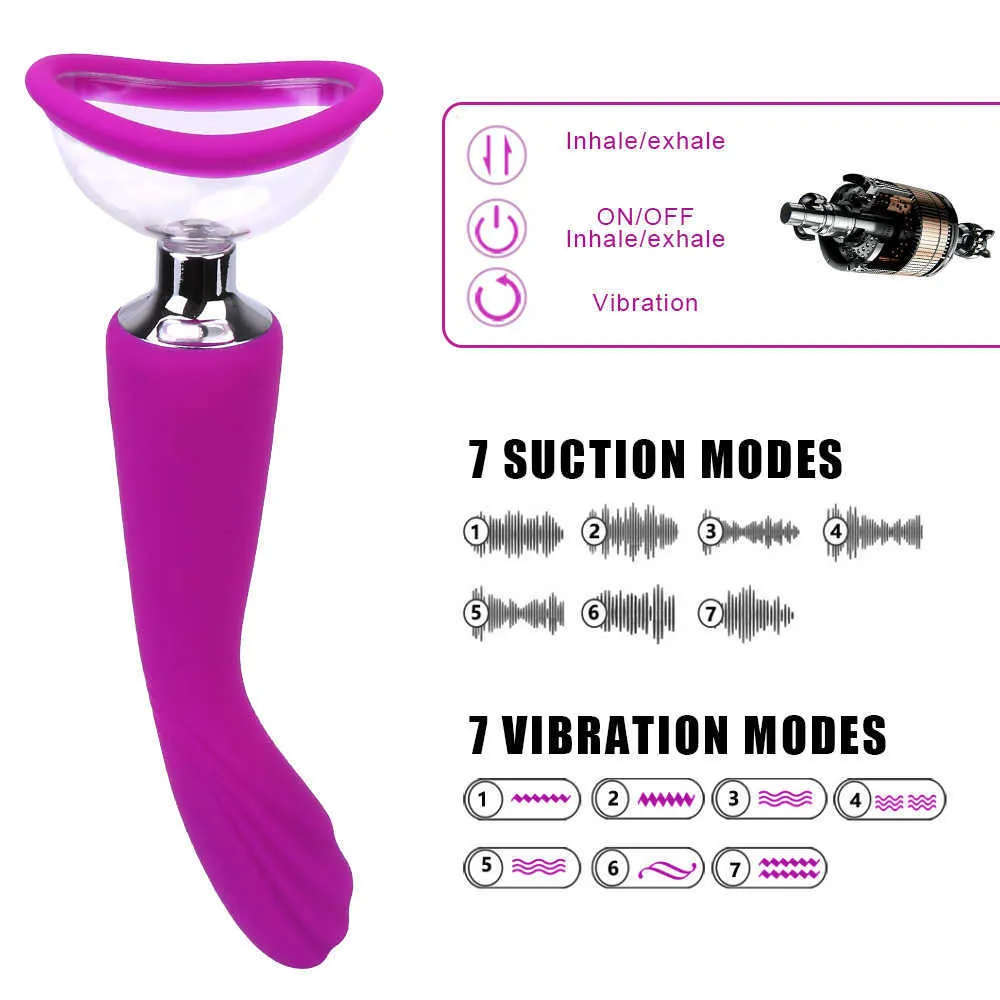 Articoli massaggi Ventosa capezzoli Giocattoli erotici super potenti donna Vagina che succhia Vibratore Pompa punto G clitorideo Prodotto sexy