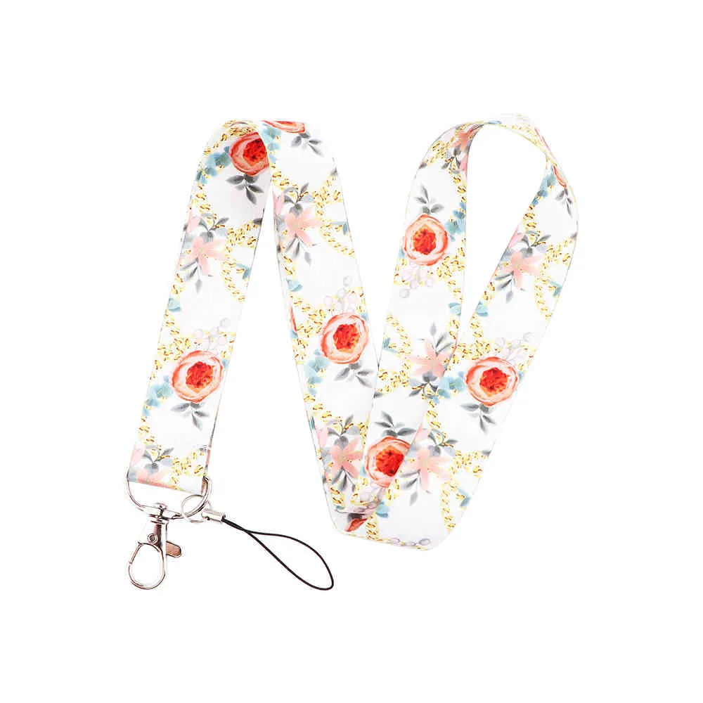 10 pz/lotto J2536 Del Fumetto Del Fiore della Rosa Cordino Le Chiavi Del Telefono Neck Strap Portachiavi Cordini ID Badge Holder