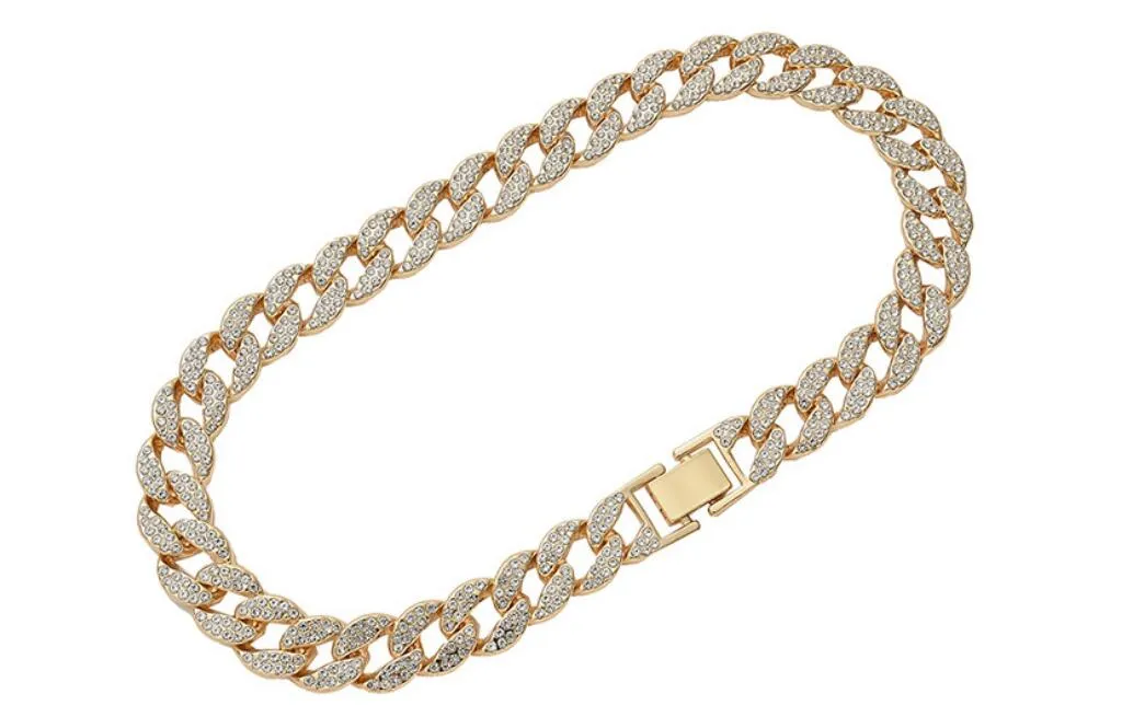 luxe Kettingen armband Hip Hop Bling Modeketens Sieraden Heren Goud Zilver Miami Cubaanse Link Chain Diamond Necklaces271u