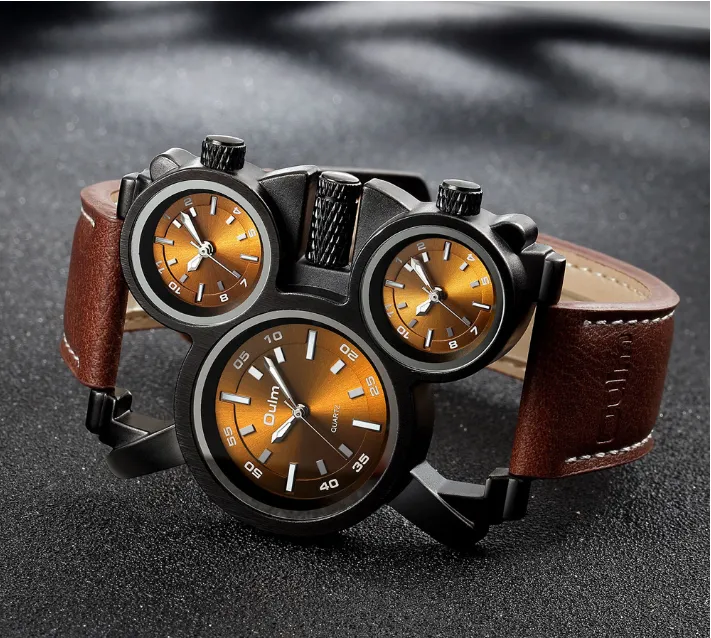 Personnalité précise mouvement à Quartz belles montres pour hommes Super Cool spécial grand cadran montre masculine aiguilles lumineuses plusieurs fois Z199Y